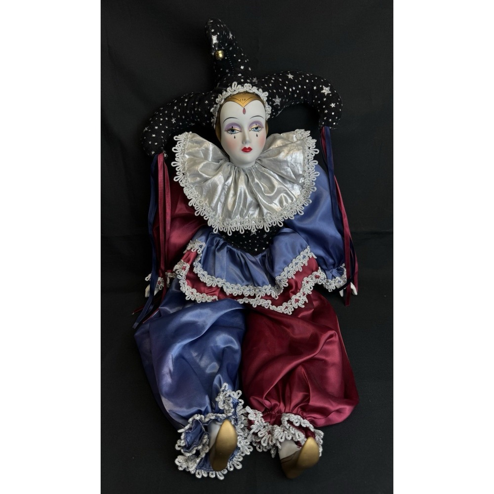 Vintage Dynasty Porcelain Doll Collection Maurice? Jester Clown 1983 Rare 23"